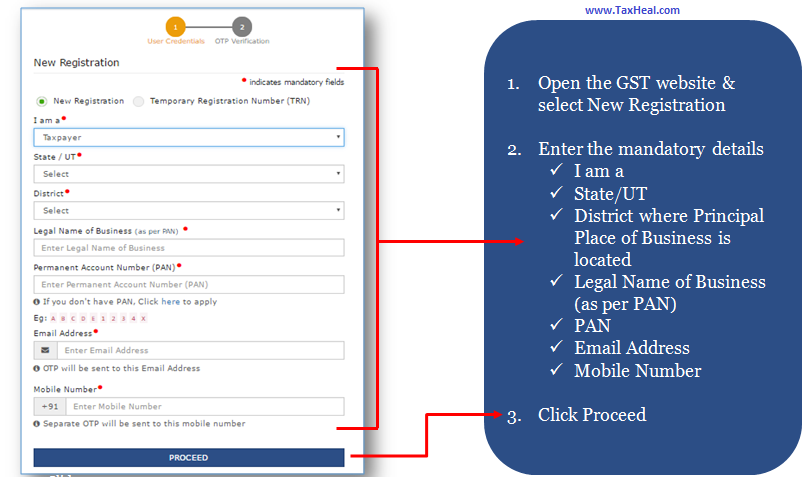 Apply for GST New Registration , New GST Registration: